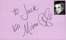 Missi Pyle Signed Auto 3x5 Index Card Charlie and the Chocolate Factory