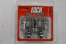 Set 4 WL003L 12x1.75 Wheel Locks Locking Lug Nuts Chrome w Key