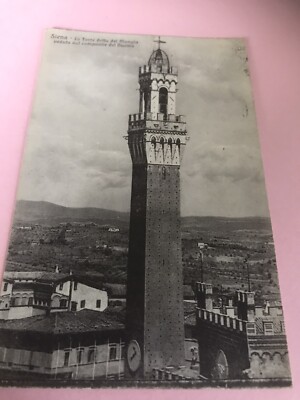 SIENA - La Torre Deffa Del Mangla Veduta Dul Companile Del Duoma 1924 Postkarte