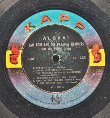 Sam Koki Aloha! Great Instrumental Favorites Of Hawaii Vinyl