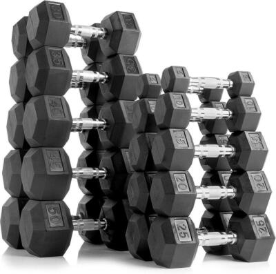 Sechskanthanteln Set Gusseisen Gummi umhüllt sechseckig Hantel Fitnessstudio Gewicht Zuhause