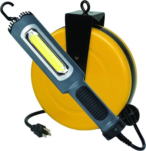 Professional Grade Retractable Cord Reel LED Work Light, 50' 18/2 SJT 1000 Lumen - Bild 1 von 2