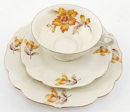 Sammelgedeck PS Schirnding Bavaria 3teilig elfenbein Goldrand Blumendesign - Bild 2 von 5