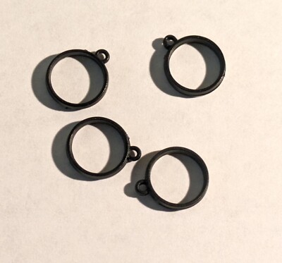 Ship Model Fittings Parts 4 Black Plastic Gooseneck Mast Eyeband rings 10mm ID