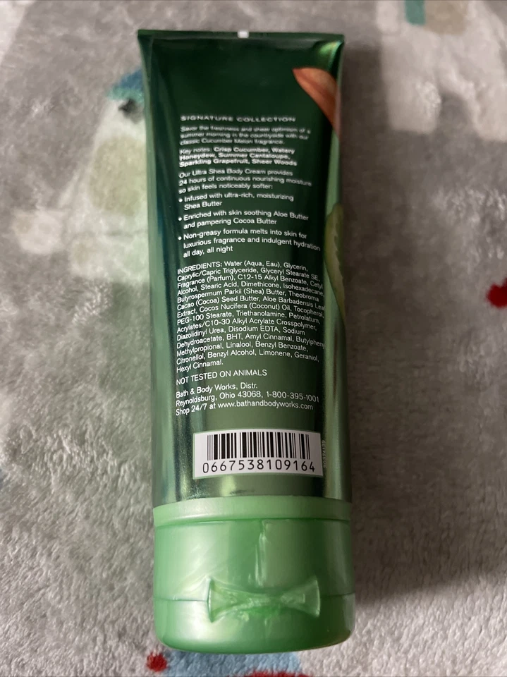 BATH & BODY WORKS ~ CUCUMBER MELON ULTRA SHEA 身体霜 ~ 8 盎司 — 第 2/2 张图片