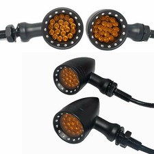 4X Bullet Motorcycle LED Turn Signal Lights Indicator Blinker Amber for Harley A