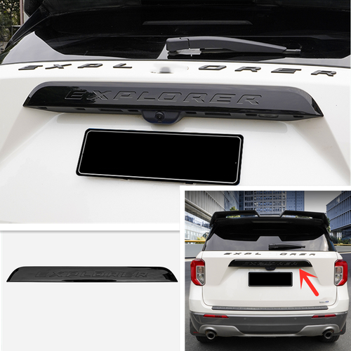 Black Rear Door Trunk Lid Cover Trim For Ford Explorer 2020 2021 2022 - Picture 1 of 7