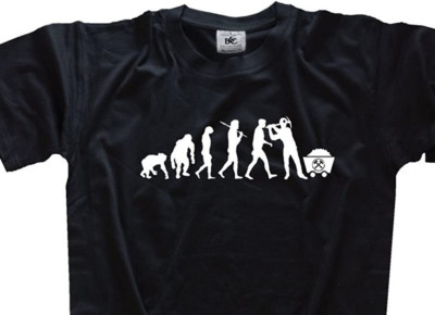 White Edition Evolution Bergbauer Bergmann Grube Erz Primat zum Menschen T-Shirt