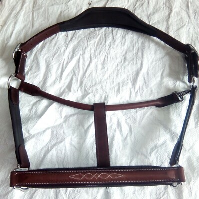 Leather Soft Padded Raised &Fancy Stitched Halter Doubled Stitched Rolled Check2