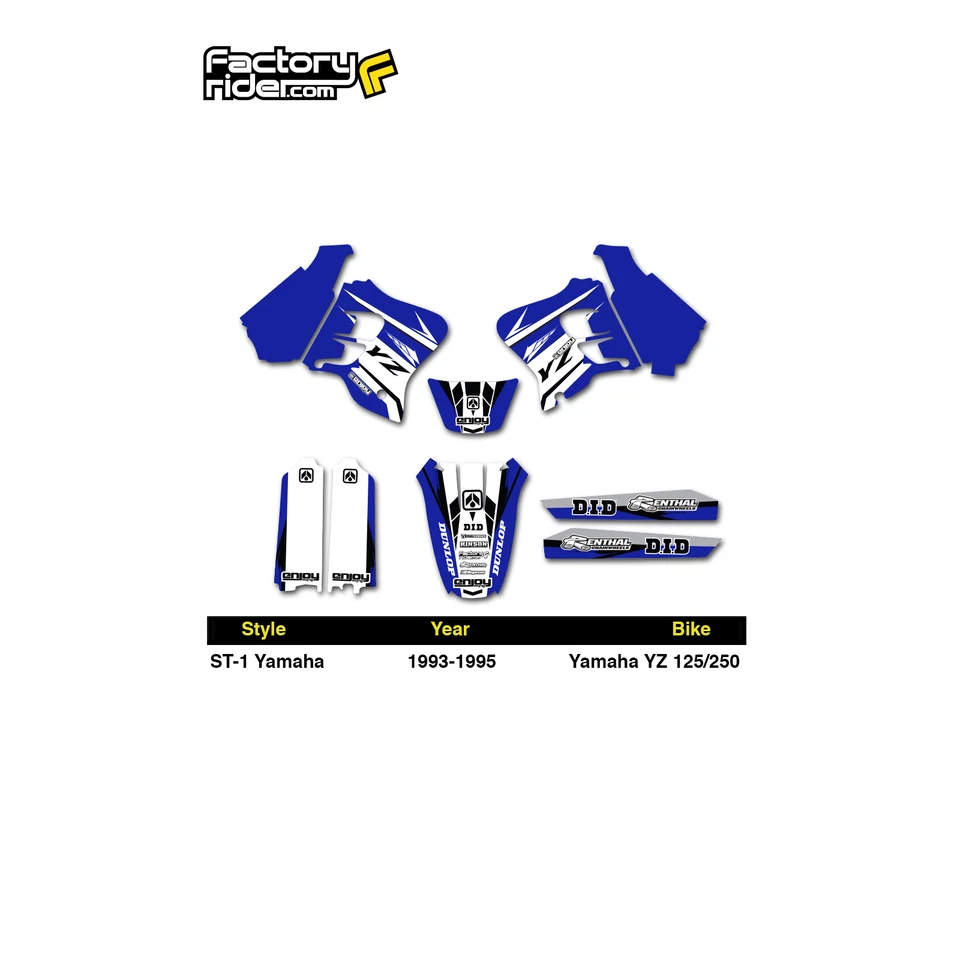 1993 - 1995 年 YZ 125 YZ 250 GRAPHCS 套件/编号盘/座椅套捆绑包 - ST-1 — 第 2/4 张图片