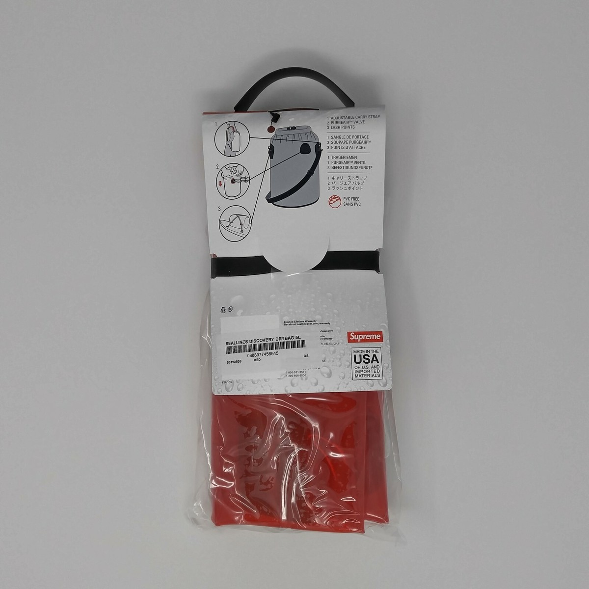 Supreme x SealLine Discovery Deck Dry Bag 5L Litre Red Waterproof