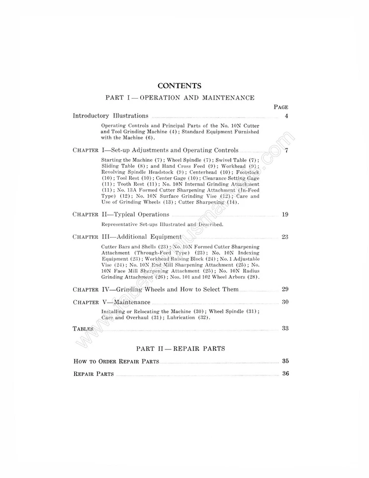 Brown & Sharp #10 N Cutter & Tool Grinder Operation, Repair & Parts Manual *1085 - Image 2 of 4