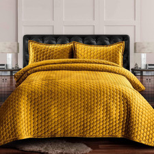 Lugano Oversized Velvet Quilt Set - All Season, Extra Large, 3 Piece King Size C