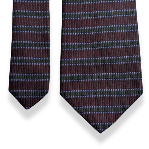 Burberry London Silk Jacquard Border Necktie Brown 3.6 inches Used - Picture 4 of 10