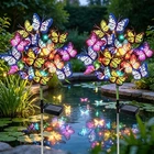 2PC Butterfly Solar Stake Flower Lights Outdoor Garden landscape Lamp Waterproof