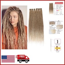 Synthetic 18 Inch Dreadlock Extensions Ombre Blonde for Easy Installation