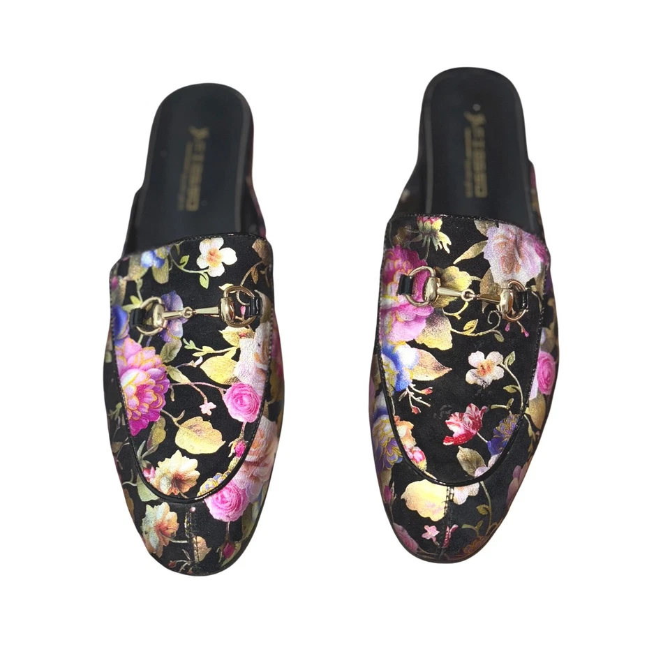 Zapatos sin cordones florales metálicos Fiesso By Aurelio Garcia talla 13 para hombre Foto 2 de 4