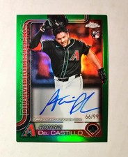 Adrian Del Castillo 2025 Topps Chrome Rookie AUTO True GREEN REFRACTOR 66/99 C6