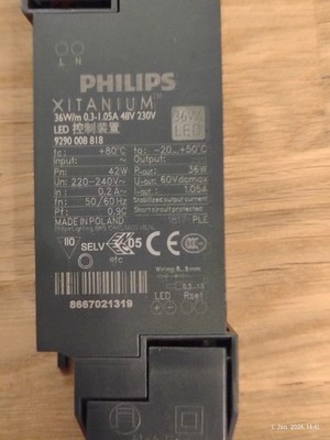 Philips LED-Treiber Xitanium 36W/m 0.3-1.05A 48V 230V Trafo - BÄRO Intara 600mA