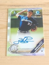 2019 BOWMAN CHROME REFRACTOR /499 1ST PROSPECT AUTO ZACK BROWN BREWERS
