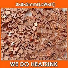 8x8x5mm Pure Thick Copper Pin Fins Square Copper Heatsink With Thermal Tape PAD