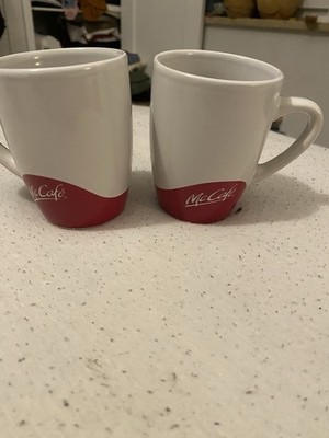 Mugs, Mc Cafe , Red, Set of 2, Retro, Original, Collect