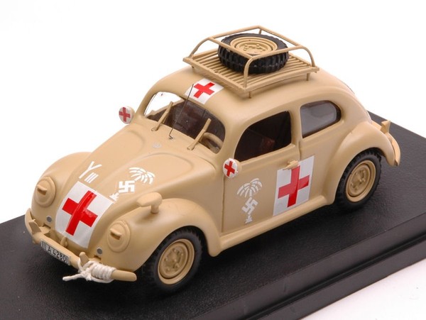 Rio 1/43 Vw KÄFer Krankenwagen Afrika Korps 1941 Statisches Modell Diecast-image