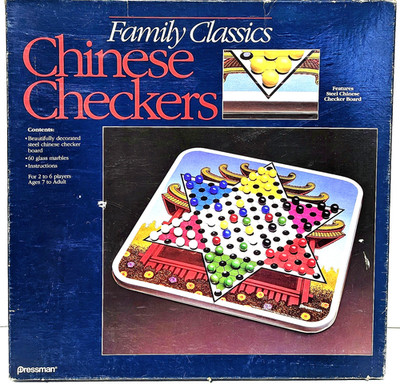 Chinese Checkers - Pressman - Steel Board Glass Marbles- Complete - 1991