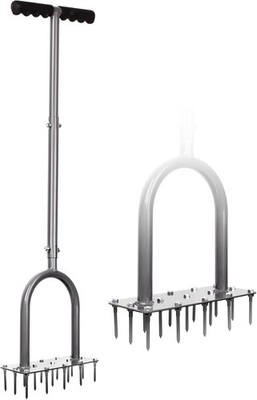 Rasenbelüfter Spike Metall manuell 15 Spikes Vertikutierer Boden Garten Werkzeug