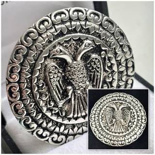 Vintage Antique Jewellery 800 Silver Double Headed Eagle Pin Brooch