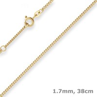 1,7Mm Panzerkette Collier Halskette Aus 585 Gold Gelbgold 38Cm Mit ZwischenöSe
