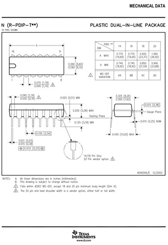 900 PCS Qty Lot CD4028BE CMOS Decoder BCD-to-Decimal or Binary-to-Octal 16pin - Picture 9 of 9