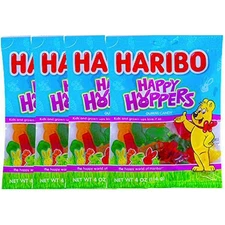 HARIBO Gummi Candy, Happy Hoppers, 4 oz Bag, Pack of  4