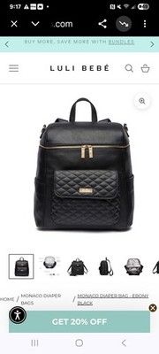 LuliBebe Black Quilted Leather Diaper Backpack Diaper Bag Backpack Sleek Black | Luli Bebé main image 4