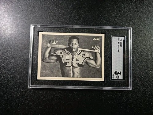 SGC 3 1990 Score Bo Jackson Card #697 B&W Bo Knows KC Royals Los Angeles Raiders