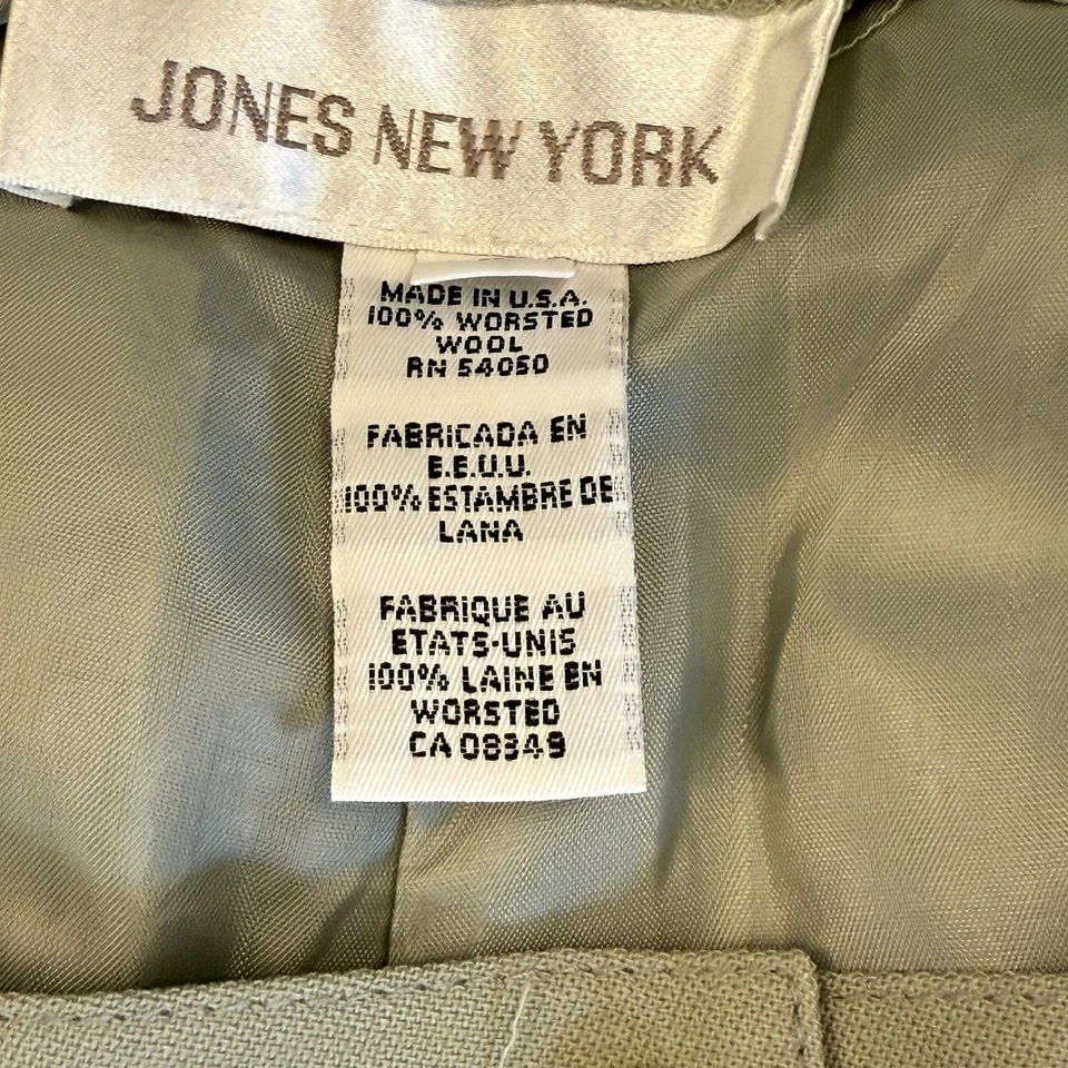 Pantalones de vestir plisados de lana Jones New York de colección 6 Old Money clásicos verdes grises Foto 2 de 4