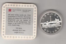 Canada 1984 150th Anniversary of Toronto $1.00 silver proof coin