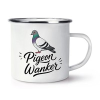 Gift Base Rude Crazy Lady Emaille Becher Tasse Vogelliebhaber Vogelbeobachter