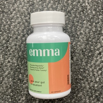 Emma Dietary Supplement Capsules for Bloating & Gas Relief, Vit D+B Complex, 60