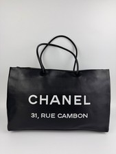 Women’s Chanel Essential Tote Bag Shoulder Leather, Black, White