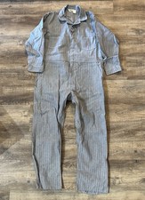 Vintage Key Imperial Coveralls Mens 50 Reg Cotton Denim Weave Herringbone USA