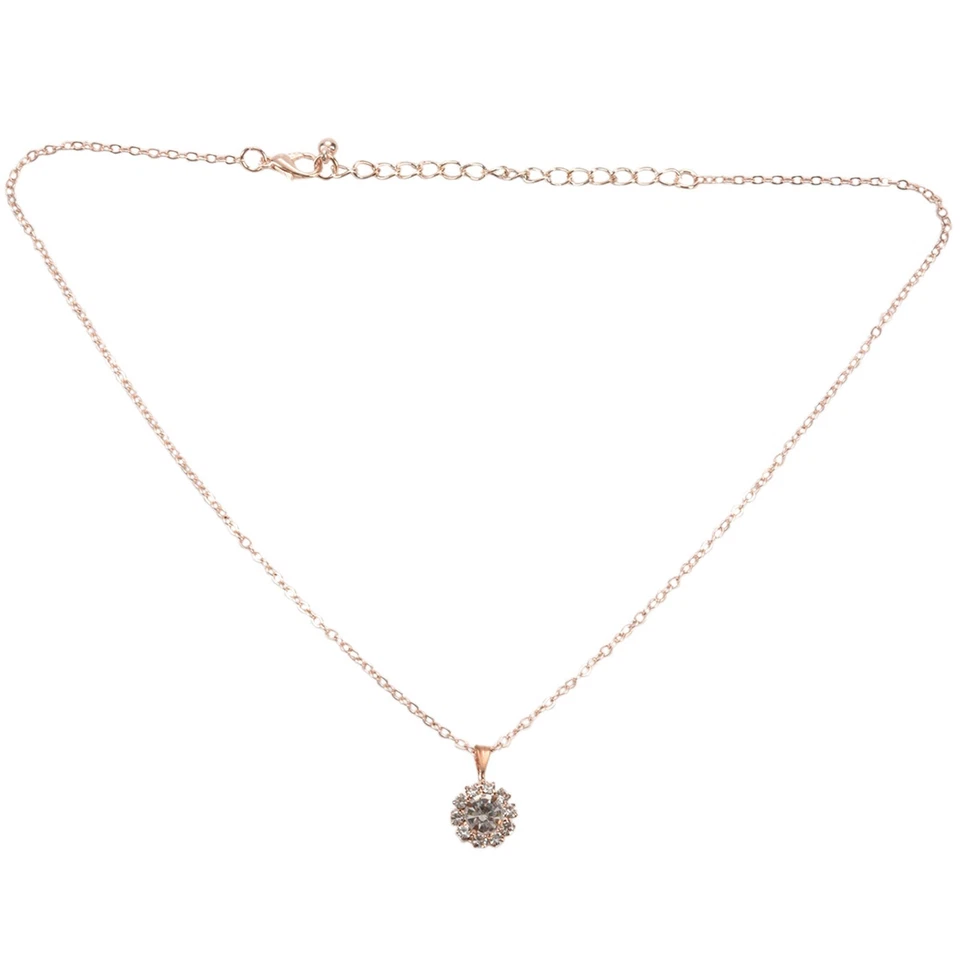 Braut Hochzeit Schmuck für Bräute mit Kristall Seitenkamm Ohrringe Halskette5967