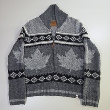Canadiana Youth's Wool Blend Canada Zip Up Sweater XL