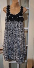 Beige By ECI Dress Sleeveless Rosettes Lined Pullover Woman's