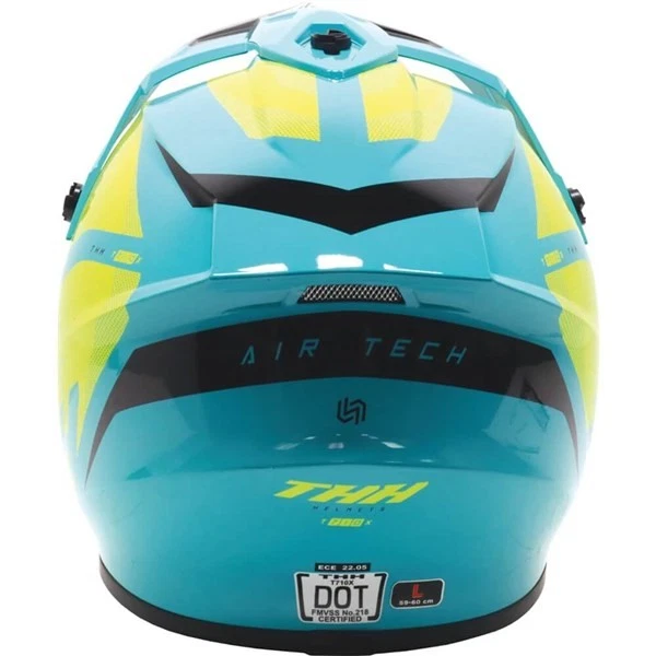 THH T710X Air Tech Motorcycle Helmet | Teal/Yellow | DOT ; ECE 22-05 - Изображение 2 из 4