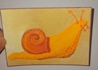 ACEO Original snail Acrylic painting.