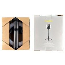 heyday Tripod Selfie Stick with 6" LED Ring Light Bluetooth Remote Black