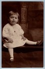 c1910's Little Girl Wearing Dress Posing Studio RPPC Photo Antique Postcard