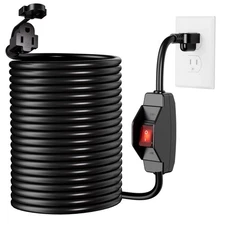 KASONIC 3 Prong Extension Cord with Switch, 1625W 13A Grounded Outlets with S...