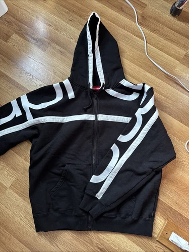 Sweat à capuche jacquard Supreme Big Logo noir petit neuf